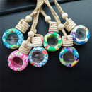 Floral Art Printed Hanging Car Air Freshener Perfume Diffuser Fragrance BottleJR