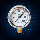Radial Pressure Gauge 0-600psi 1/4" NPT Brass Thread Bottom Entry Air Water adsa