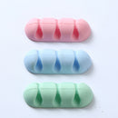 2PCS/Set Multifunction Earphone Cord Winder Cable Organizer Clips Pink Z