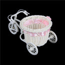 Romantic Tricycle Designed Rattan Flower Basket Vase Props Wedding Home Decor Gw