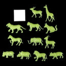 12pcs Glow In The Dark Animal Fluorescent Luminous Stickers Kids Bedroom LJ