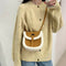Fashion Shoulder Saddle Bag Women Splicing Fleece PU Messenger Tote (Brown)