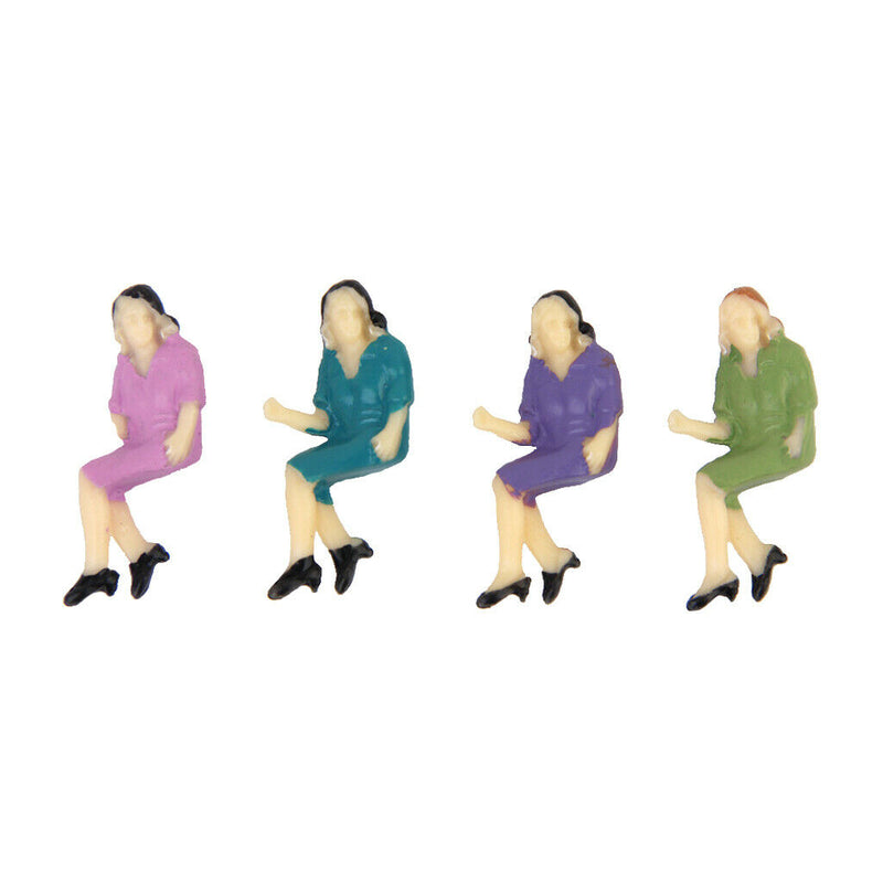 50pcs Mixed Painted Seated People Figures Passengers Train Railroad Layout 1:50
