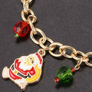 Golden Bracelet Santa Claus Pendant Chain Bracelet Womens Girls Party Weddi