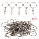 40Pcs Polished Key ring Screw Eye Short Chain Split Ring Connector DIY Jewe BX