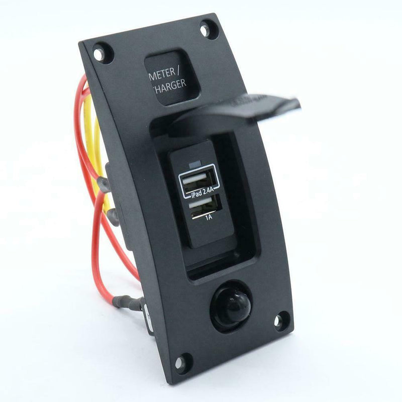5V 3.4A 2 Port USB Charger Panel IP66 Waterproof for Boat Marine Yacht RV Truck