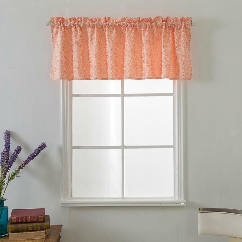 1 Set Pink Rod Pocket Short Tier Curtains Panels Half Drapes for Bathroom