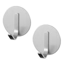 Set of 2 Adhesive Hooks - Heavy Duty Wall Hangers - Stainless Steel Waterproof