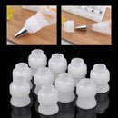 10pc Icing Bag Piping Nozzles Tips Coupler Adaptor Cake Flower Pastry Decor Tool