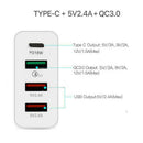 48W 4 Multi Port PD Quick Fast Charge QC 3.0 USB Type C Hub Wall Charger Adapter