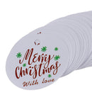 100PCS Letter Merry Christmas Kraft Paper Gift Tags with Jute Twine DIY JC3C