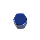 5 x Hexagon Car or Bike Dust/ Valve Caps - Blue Aluminum Alloy