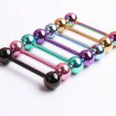 New 7Pcs 14G 316L Surgical Steel Barbell Bar Tongue Ring Stud Piercing Pin