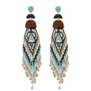 Bohemian Handmade Beaded Long Tassel Earrings For Women Multicolor Beads St Y9L4