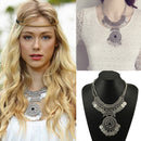 Bohemian Festival Jewelry Fashion Women Double Chain Coin Statement Necklace_3C