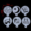 6x Eid Mubarak Coffee Stencil DIY Ramadan Coffee Printing Template Cake DecoA3C