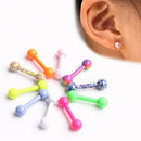 Lady Women Fashion Ball Ear Studs Stainless Steel Barbell Bar Earring Hot