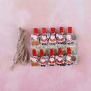 10 Pcs/lot Mini Wooden Paper Clips Photo Pegs Santa Claus Wood Paper CliME