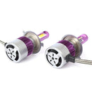 2pcs C6 LED Car Headlight Kit COB H4 36W 7600LM White Light Bulbs purple W4V2