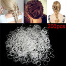 300PCS Transparent  Rubber Braiding Hair Band Hairope Elastic Ponytail Holde ME