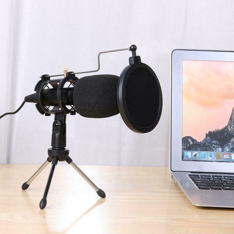 Condenser Wired Microphone MiC Sound Studio Recording USB Tripod Stand for PC