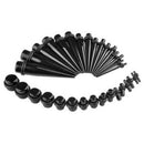 18 Pieces Ear Tapers Full Kit Acrylic Earring Stretcher Tunnel (Black) U6H6