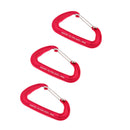 3x Carabiner Clip Aluminum D-Ring Locking Outdoor Wiregate Lock Hook Red