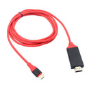 USB-C USB 3.1 Type C to HDMI 4K Adapter Cable for Phone Laptop 2 Meters Red