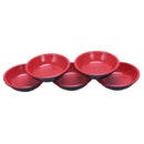 Household Plastic Round Sauce Soy Dipping Dish Bowl Red Black 7cm Dia 5 Pcs U9J7