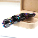 Unisex Multicolor Magnetic Bracelet Beads Hematite Stone for Therapy Health S9Z8