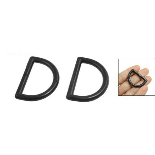 1" Repair Parts Black Plastic D Ring Buckle for Backpack Bag 10 Pcs