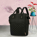 Pure Color Mommy Travel Backpacks Nylon Large Maternity Nappy Bags (Black) SN9F