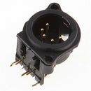 Curved XLR 5Pins Male Chassis Panel Mounted Socket Adapter for DMX MIC