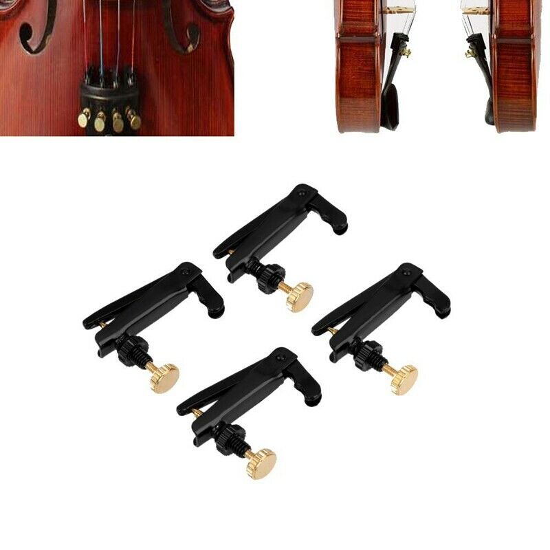 4pcs Violin Fine Tuner Adjuster with Copper Plating Screws for 3/4 4/4 Size