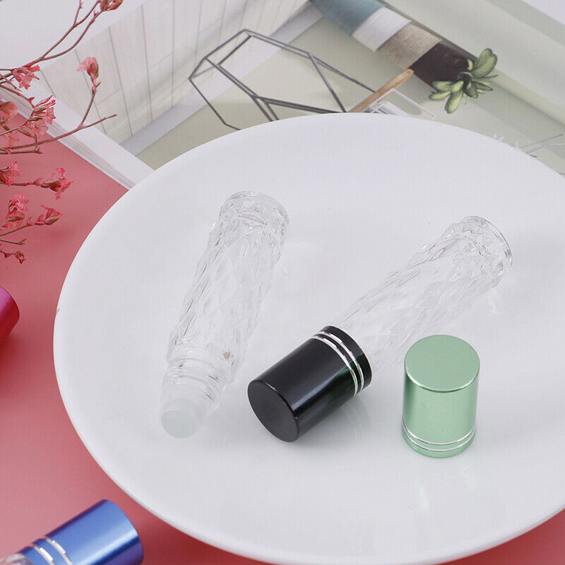 10 ML Clear Glass Roll On Bottles Empty Essential Oil Perfume Lip Balms Bot Hn