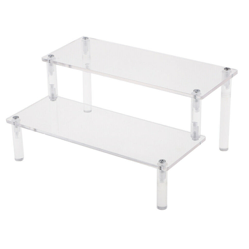 Clear 2-Layer Acrylic Action Figures Car Toys Display Stand Holder Shelf