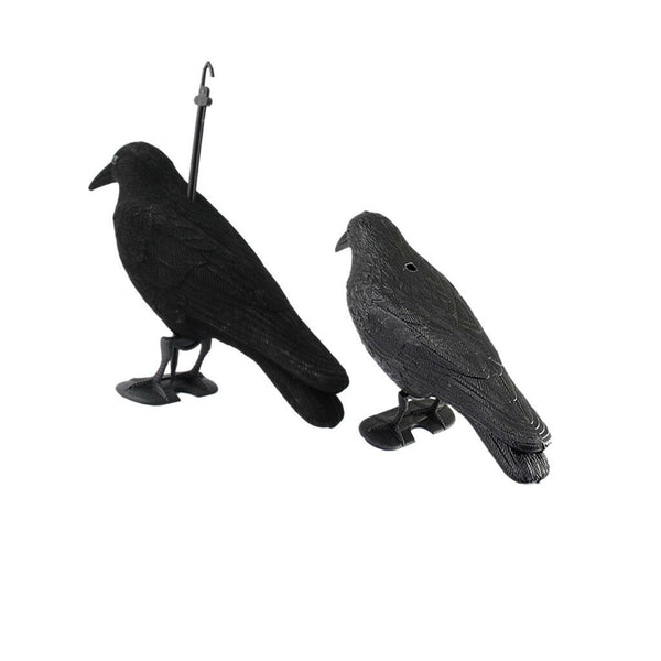 1 Set Lifelike Crow Decoy Garden Plastic Bird Crow Scarer Black Scare Crow