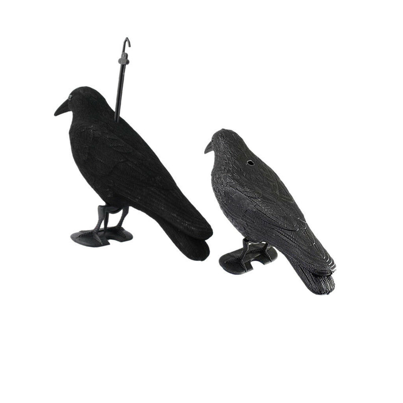 1 Set Lifelike Crow Decoy Garden Plastic Bird Crow Scarer Black Scare Crow