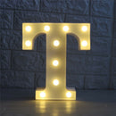White Large Plastic Marquee Freestanding Alphabet LED Light UP Letters T