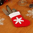 5pcs spoon and fork covers Christmas tableware Xmas Ornaments snowflake soc T6Y5