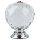 Crystal Door Knob 4pcs Transparent Glass Clear Cabinet Drawer Handle + scre J5N8