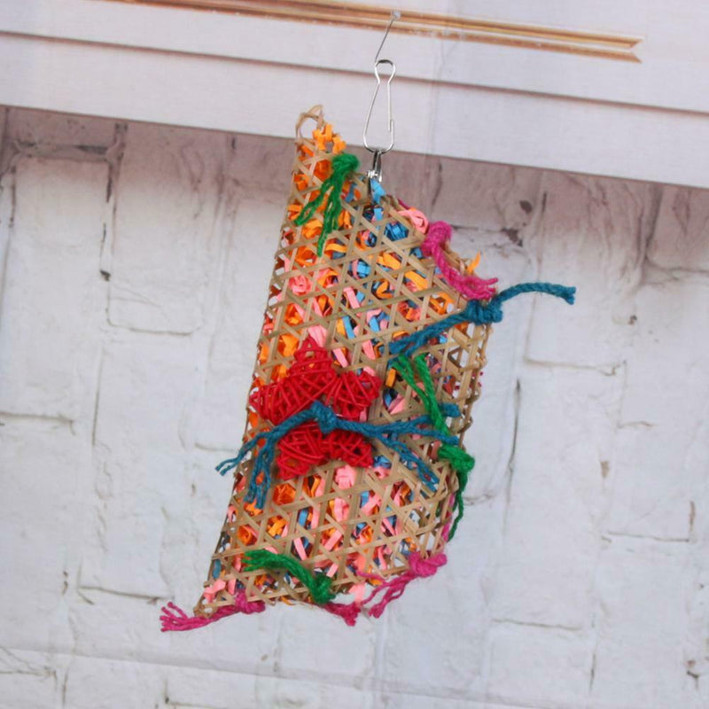 Colorful Bamboo Weave Wooden Swing Parrot Bird Toys Bird Cage Accessories