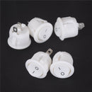 5X Mini Round White 2 Pin Terminal SPST ON-OFF Rocker Switch Snap-in 20mm"12V FT