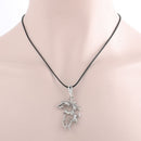 Fashion Men's Titanium Steel Dragon Pendant Necklace With Leather Chain Jewelry