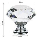 16PCS Crystal Glass Door Knobs Clear Pull Handle Zinc Alloy with Screw for  Y4I2