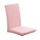 Removable Elastic Slipcovers Short Dining Room Banquet Chair Seat Cover Pink