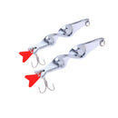 2Pcs Twisted Spinner Lures Metal Fishing Spoon Baits Jigging Sequins 14g 21g