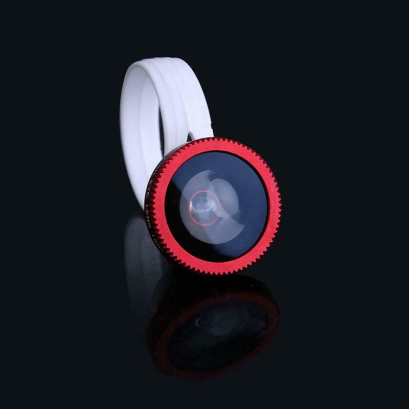 New Red Universal Clip 3In1 0.67X Fisheye Macro Wide Angle Lens for phones