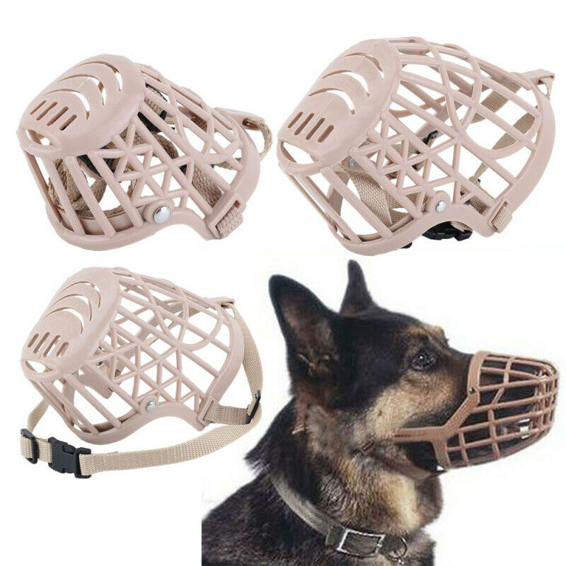 Pet Dog Large Mouth Basket Cage Adjustable Protect Muzzle Stop Barking Siz TLO