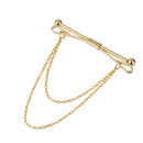 2pcs Collar Pin Bar Shirt Tie Stick Pin Brooch with Chain For Men Women